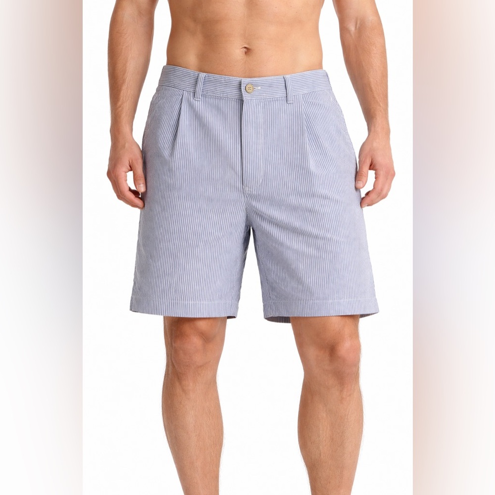 Vintage Polo Ralph Lauren Men's Tyler Seersucker Preppy Coastal Shorts 36